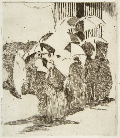 Line in Front of the Butcher Shop by Édouard Manet